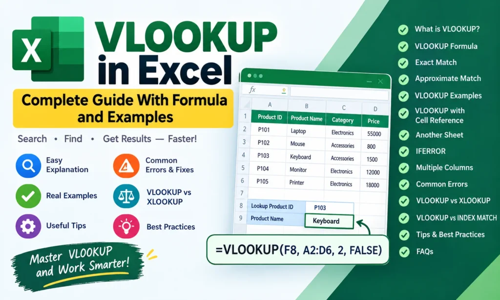VLOOKUP in Excel complete guide with formula and examples